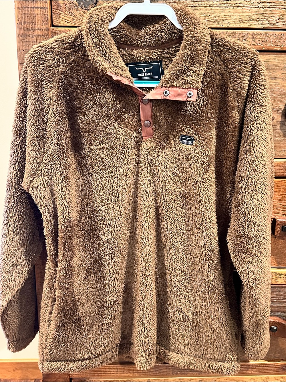Kimes Ranch Brown Plush Fleece Pullover - Picture 1 of 6